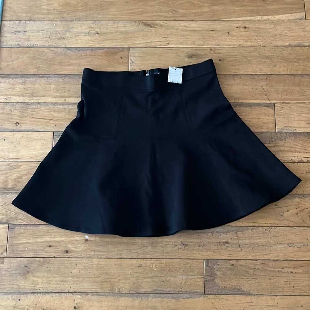 NWT MADEWELL black fit and flare a line mini skirt size 6